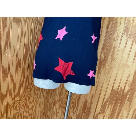 Current/Elliott Navy Blue Knit Tank Womens Size 0 Star Print Small - Picture 2 of 8